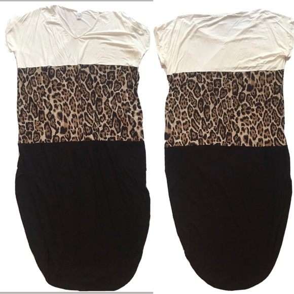 RESTOCKED Boutique Cheetah Color Block Dress - Picture 5 of 6
